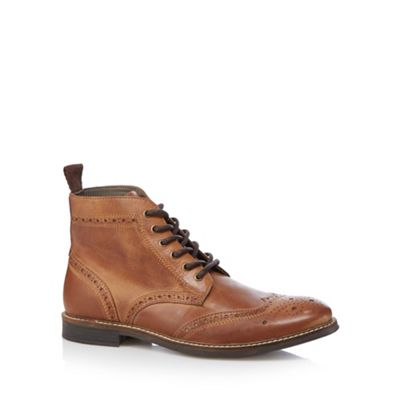 Red Tape Brown leather brogue boots